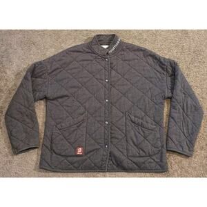 Women's Peloton Together We Ride Quilted Snap Button Gray Jacket Large